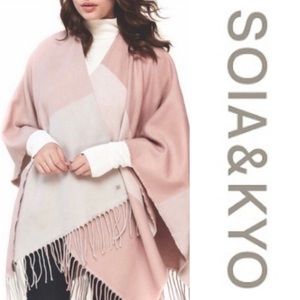 0111 Brand New | SOIA and KYO |Poncho | Pink and Cream | 🇺🇸